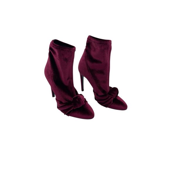 Giuseppe Zanotti Shoes - Giuseppe Zanotti Soft Velvet Bow Sock Ankle Boots Size 37 US 7